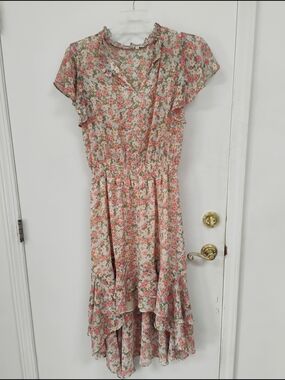 :Kori America Floral High-Low Ruffle Dress Size M